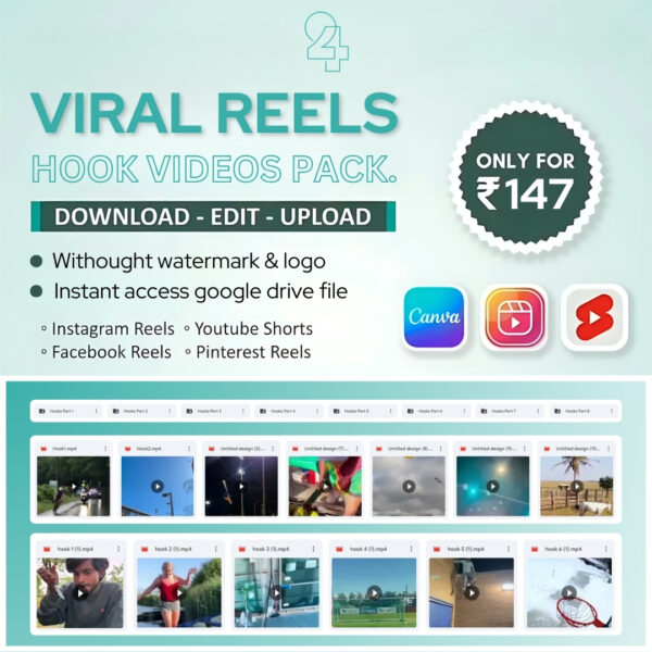 Viral reels hooks videos pack🚀🎉.